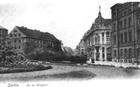 Zabudowa placu Tobruckiego od strony północnej, z widoczną ulicą Pod Bramą (1910 r.)