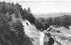 Góry Bukowe - fragment wyrobiska kopalni kredy w Szczecinie-Zdrojach. Pierwsza kopalnia działała tu w XIV wieku. W dniu 16.07.1925 roku nastąpiło nagłe zalanie wyrobiska. Woda wdarła się od strony wysokiej skarpy południowej - utworzyło się Jezioro Szmaragdowe. Po prawej widać nieistniejącą wieżę widokową o wysokości 30m (1911 r.)