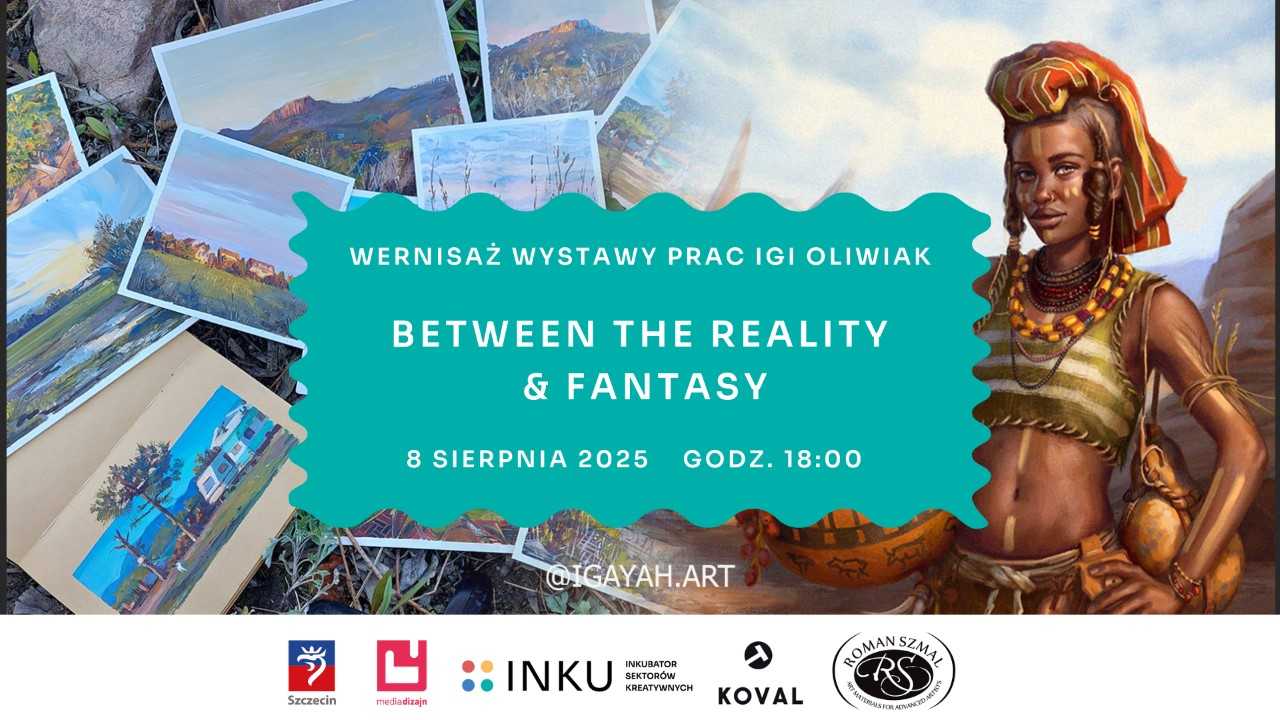Plakat imprezy - na tle złożonym z małych obrazów na zielonym tle tytuł imprezy oraz wszystkie informacje, które zostały zawarte w tekście poniżej 