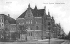 Zabudowa w rejonie ulic Stoisława i Kaszubskiej, z widocznym na pierwszym planie budynkiem szkoły Augusta Victoria Schuke (1910 r.)