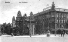 Okolice Bramy Królewskiej wraz z fragmentem nie istniejącej zabudowy na rogu ulicy Małopolskiej i Matejki (1910 r.)