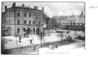 Brama Portowa od strony ulicy 3-go Maja. Z lewej nie istniejący obecnie budynek straży miejskiej (1903 r.)