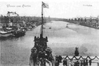 Uroczyste otwarcie portu wolnocłowego w 1888 roku w obecności cesarza Wilhelma I. Widoczny basen wschodni. (1888 r.)