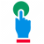 palec naciskający przycisk do głosowania